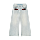 SHOPHOODIE® LONDON EXCLUSIVE Vintage Wash Wide Leg Denim Jeans — 470 GSM