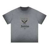 SHOPHOODIE® AMBITION DREAM ON Reverse Dyed Loose Cotton T-Shirt — 250 GSM