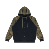 SHOPHOODIE Unisex Camo Splice Raglan Zip Hoodie