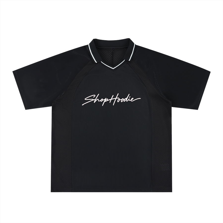 SHOPHOODIE® 88 Striped Oversized V-Neck Soccer Jersey — 190 GSM