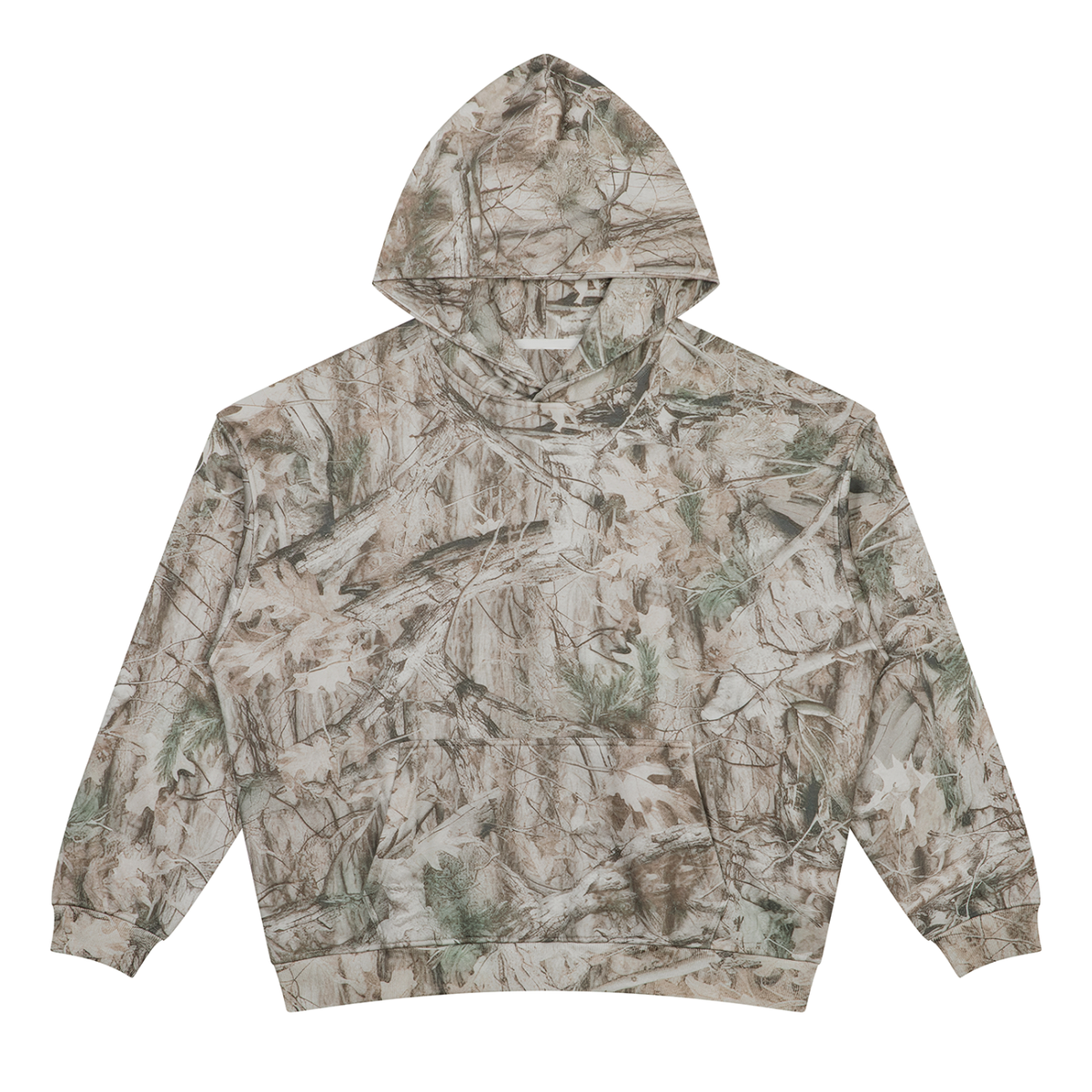 SHOPHOODIE® BLANK Tree Camo oversized fleece hoodie 340 GSM front view