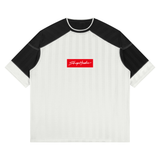 SHOPHOODIE® BOX LOGO Striped Raglan Oversized Jersey