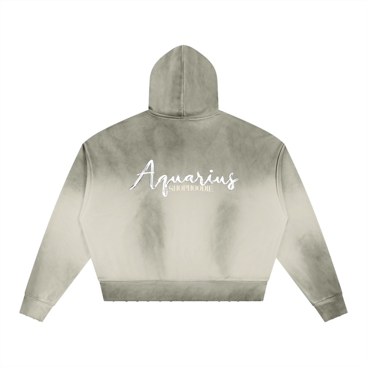 SHOPHOODIE® LONDON AQUARIUS 370 GSM sunfade distressed boxy hoodie — product image 4