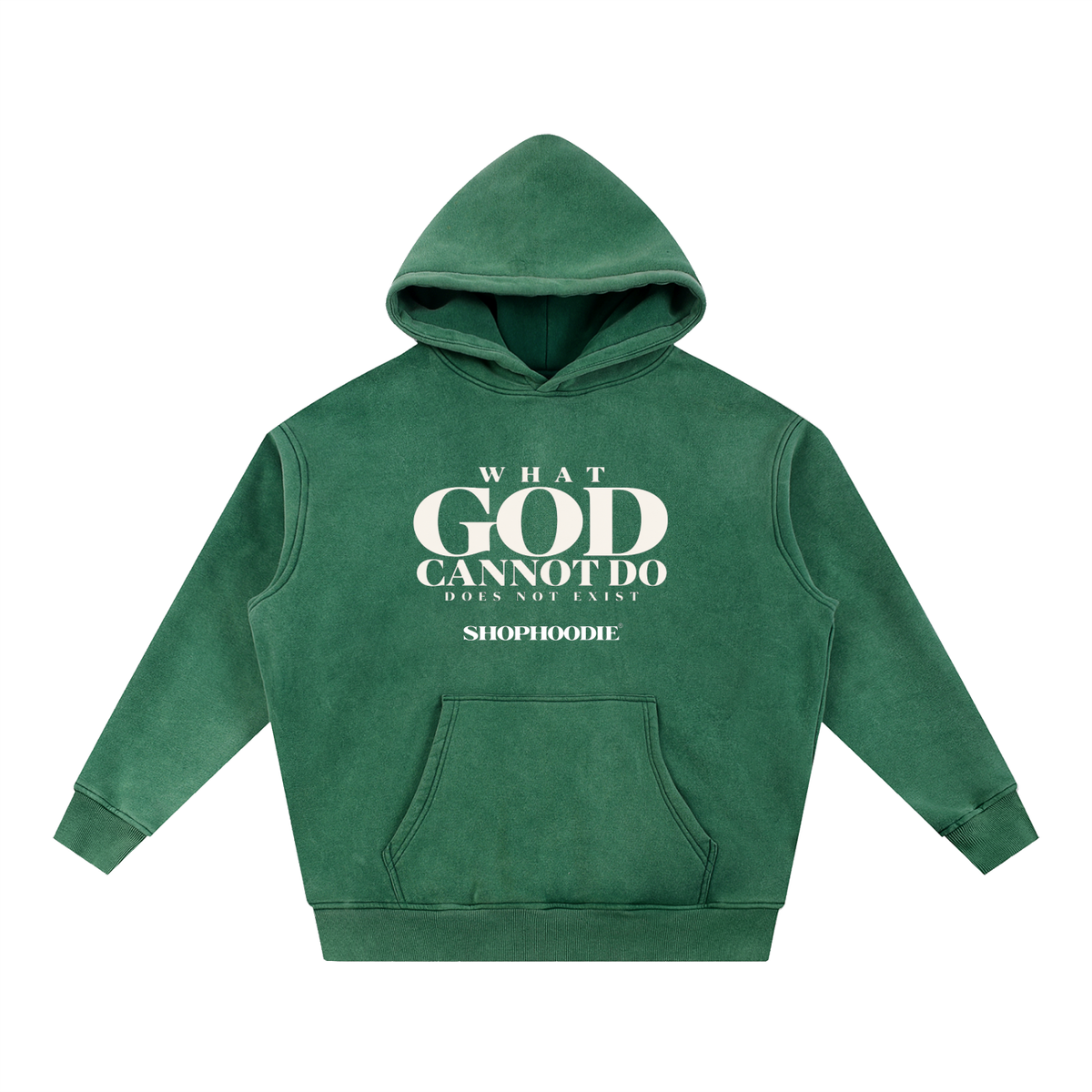 SHOPHOODIE LONDON Faith 355 GSM unisex snow-wash fleece oversized hoodie – product image 7
