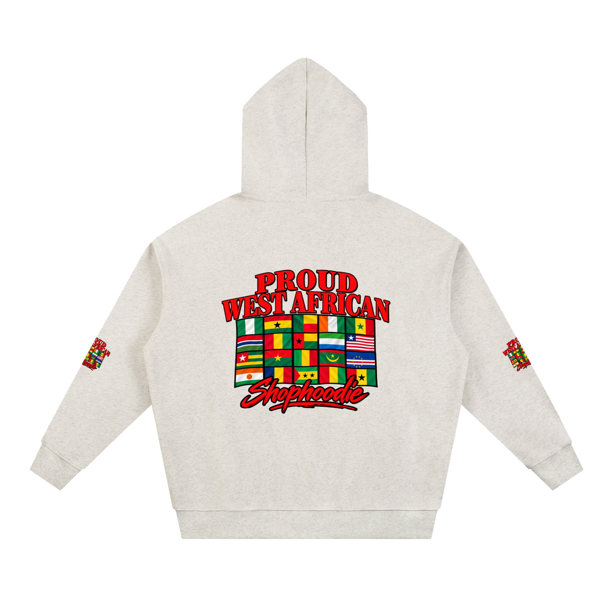 SHOPHOODIE® PROUD WEST AFRICAN heavyweight hoodie — 430 GSM oversized streetwear — product view 6