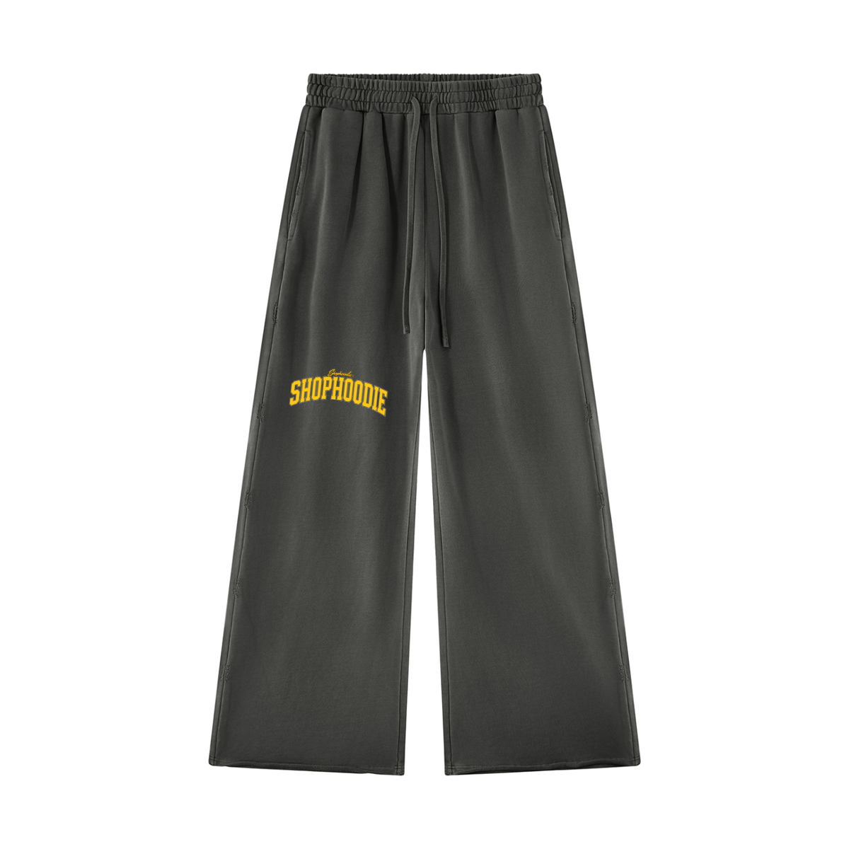 SHOPHOODIE® LONDON unisex 420 GSM vintage-wash raw-edge straight-leg sweatpants — product view 5