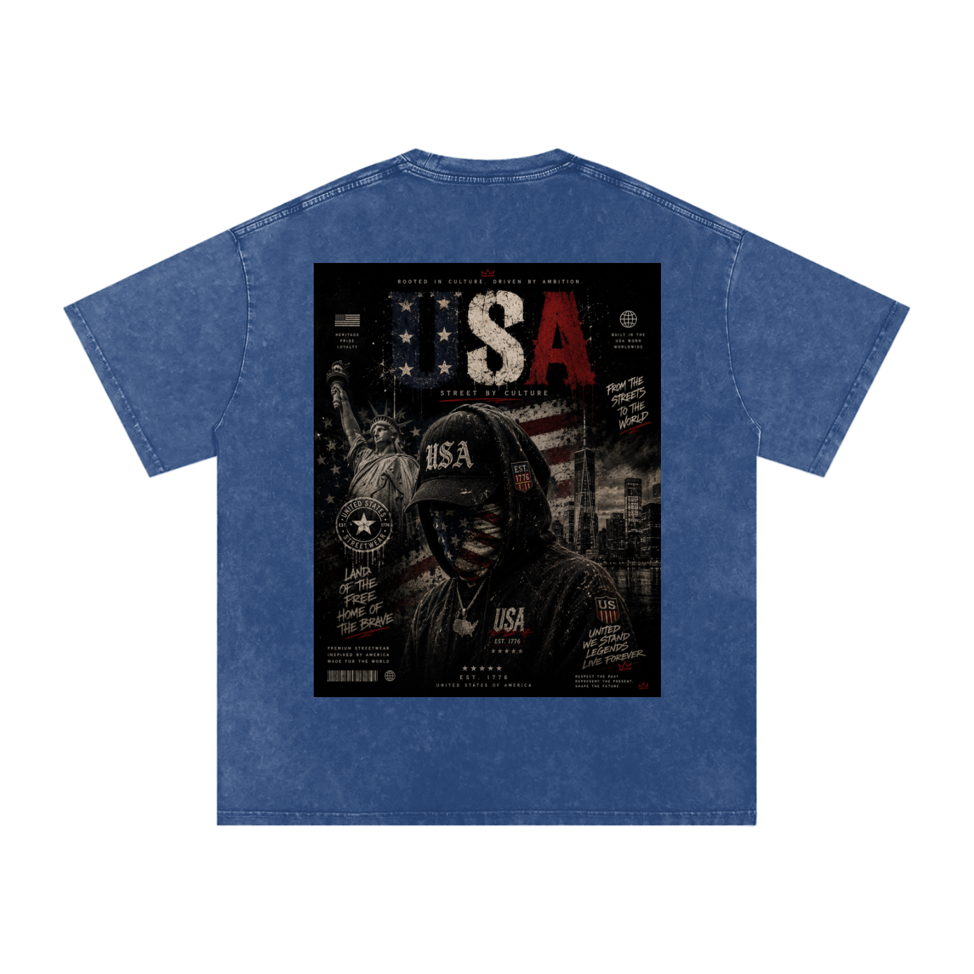 SHOPHOODIE USA DREAMER-Snow Washed Oversized Cotton T-Shirt