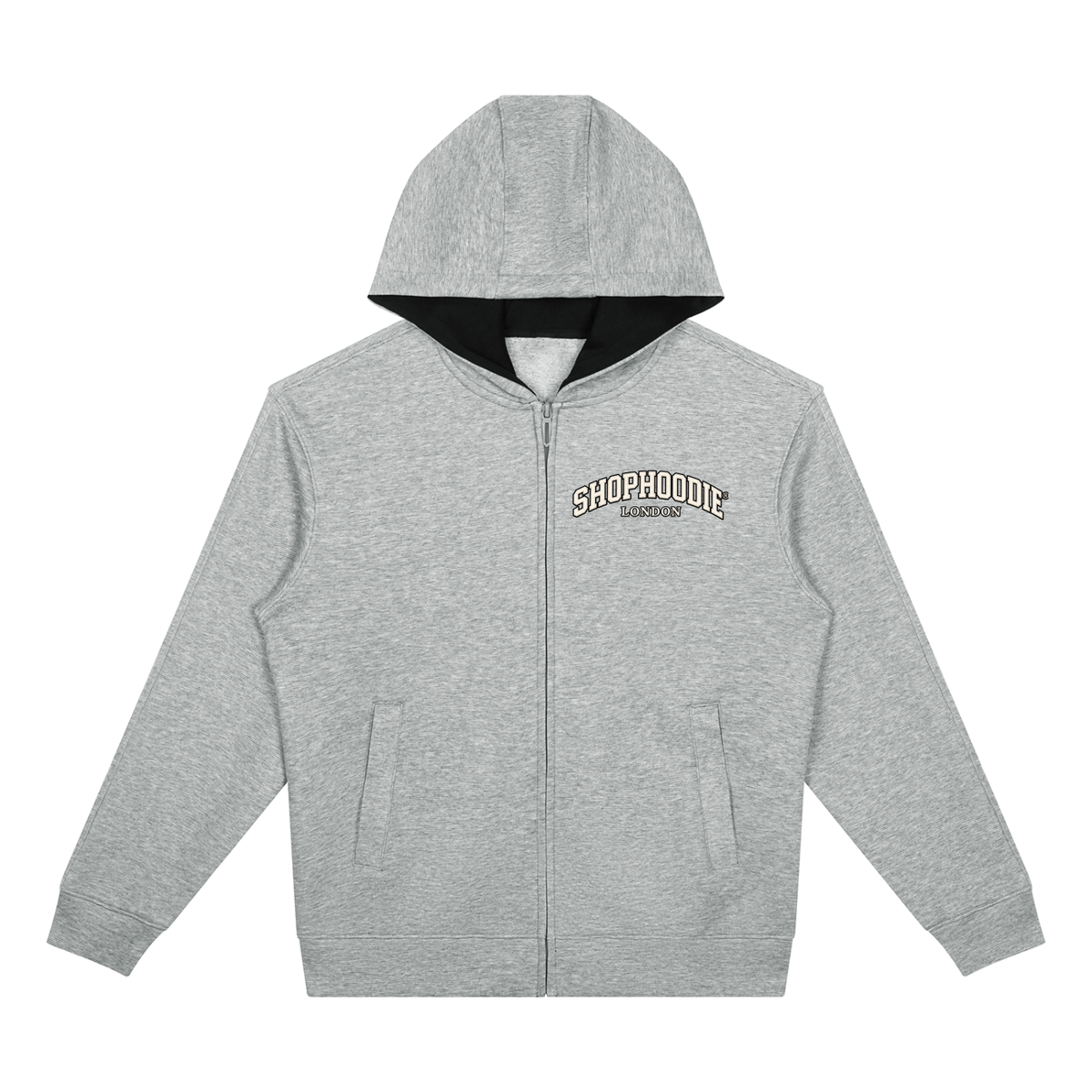 SHOPHOODIE® LONDON unisex drop-shoulder full-zip hoodie 380 GSM — product view 3