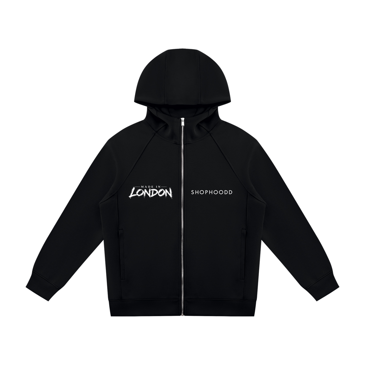 SHOPHOODIE® LONDON SHOPHOODD Made in London 380 GSM unisex raglan full-zip hoodie — product image 1