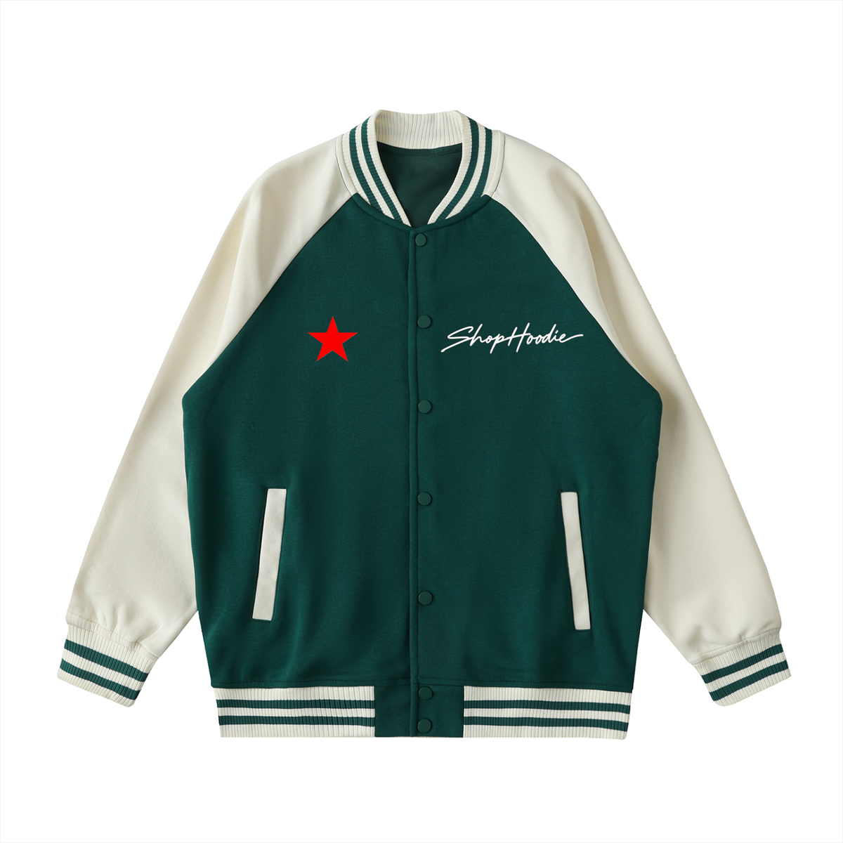 SHOPHOODIE® AVANT SH SIGNATURE Two-Tone Raglan Varsity Jacket – product image 7