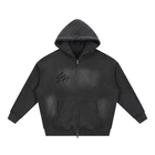 SHOPHOODIE SH LOGO SIGNATURE Sunfade Two-way Zipper Boxy Fleece Hoodie