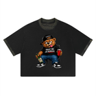 SHOPHOODIE Camo with Black Unisex Mineral Washed Boxy Panel T-Shirt