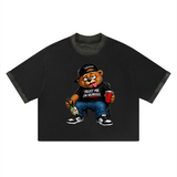 SHOPHOODIE® CAMO WITH BLACK Boxy Panel T-Shirt — 250 GSM