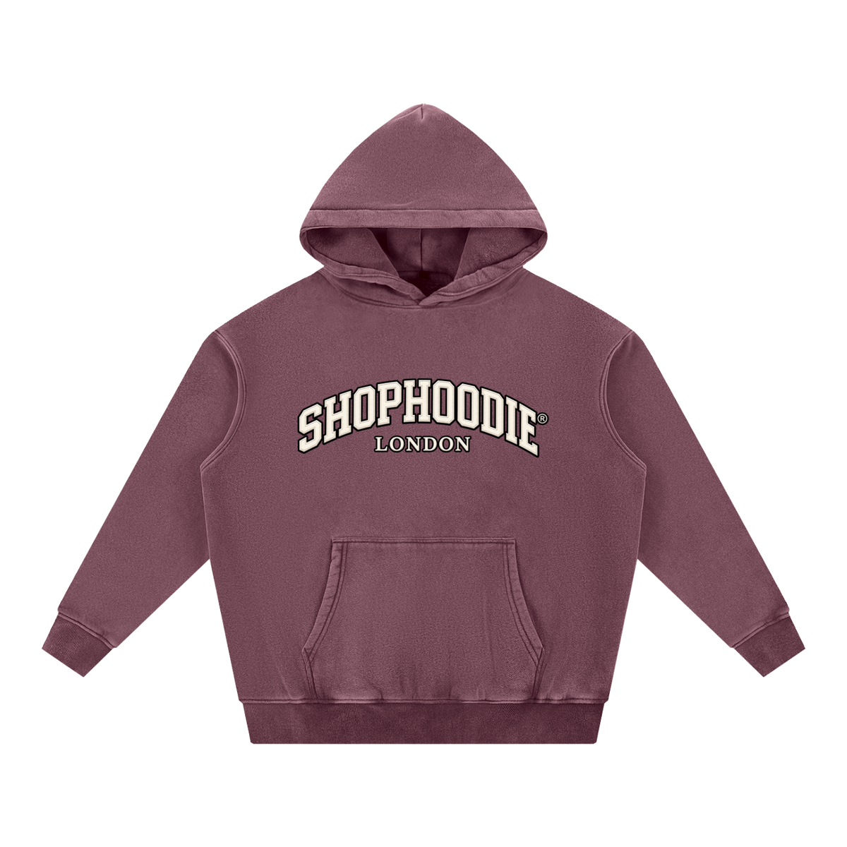 SHOPHOODIE® LONDON 355 GSM snow-wash oversized unisex fleece hoodie — product image 15