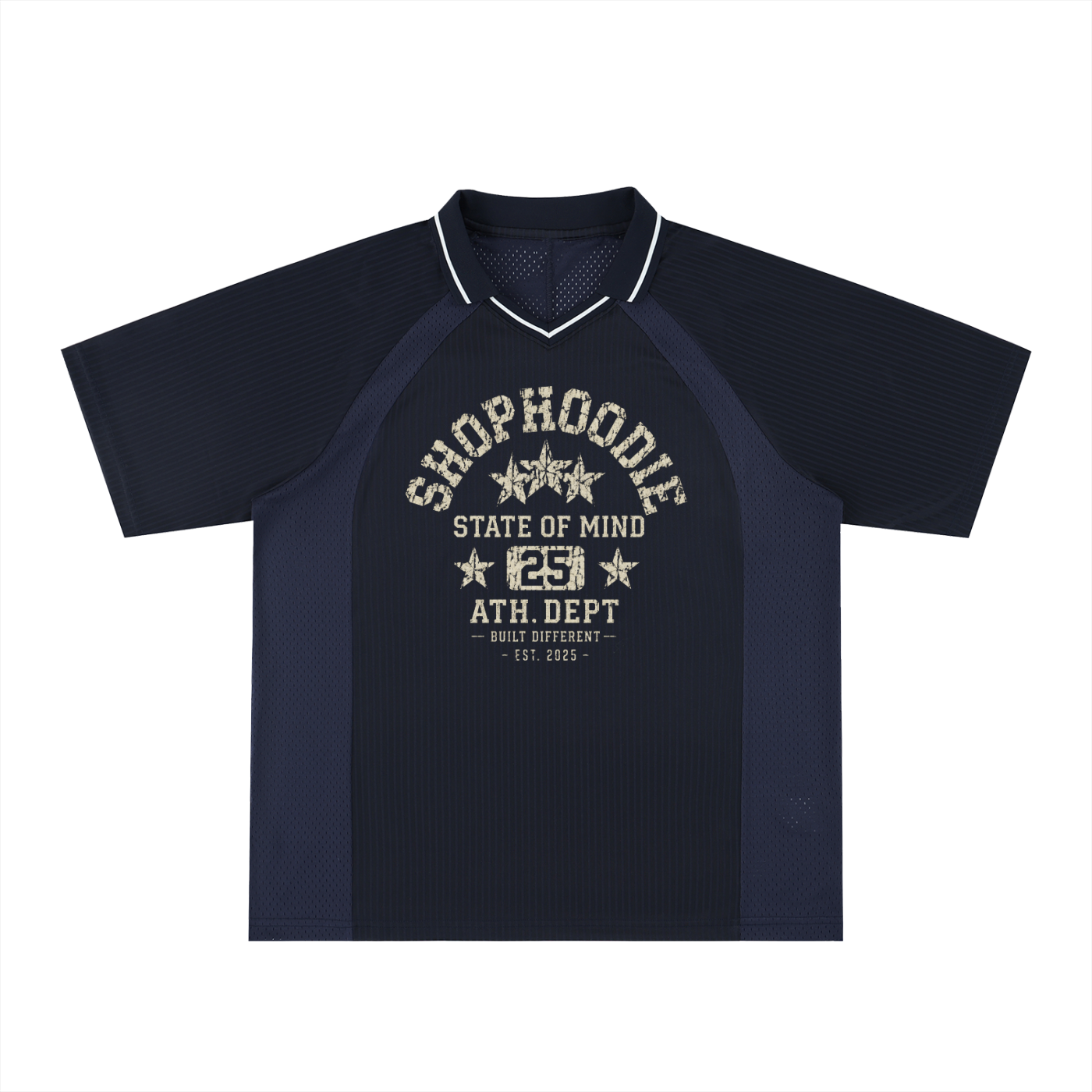 SHOPHOODIE STATE OF MIND Striped V-Neck Soccer Jersey