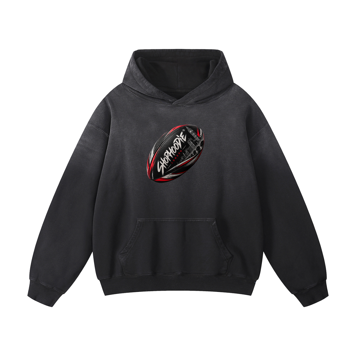 SHOPHOODIE LONDON Rugby 400 GSM unisex heavyweight sunfade oversized hoodie for rugby fans – image 1
