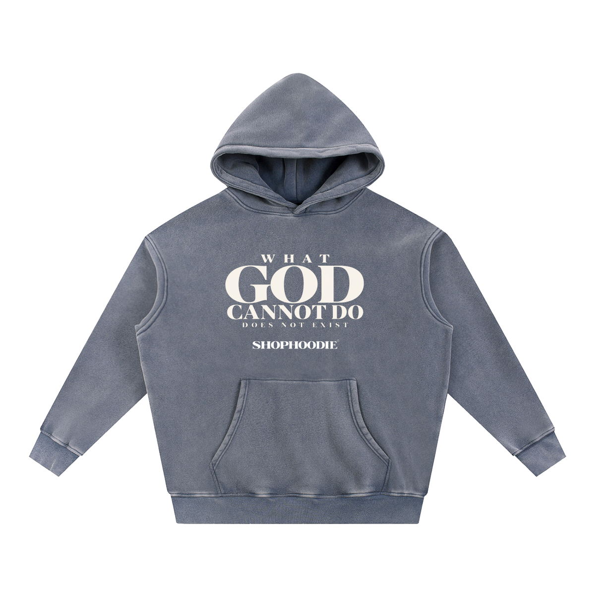 SHOPHOODIE LONDON Faith 355 GSM unisex snow-wash fleece oversized hoodie – product image 5