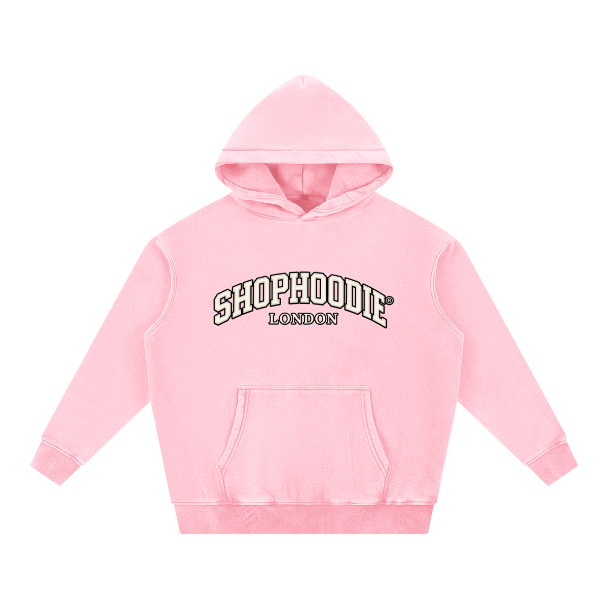 SHOPHOODIE® LONDON 355 GSM snow-wash oversized unisex fleece hoodie — product image 17