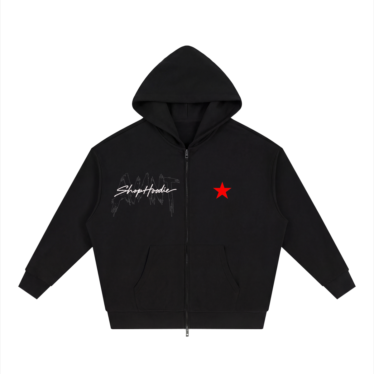 SHOPHOODIE® AVANT Heavyweight Full-Zip Hoodie – front product image