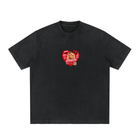 SHOPHOODIE RED HAERT PRESTIGE Heavyweight Vintage Washed Frayed T-Shirt