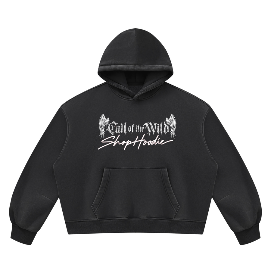 SHOPHOODIE® AVANT CALL OF THE WILD Vintage Wash Boxy Hoodie — 390 GSM