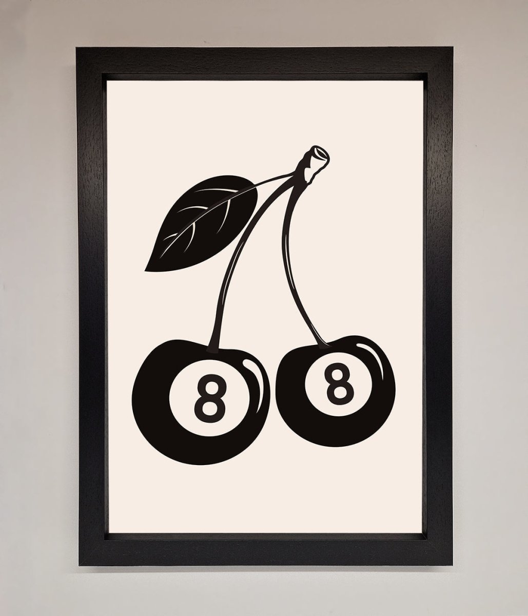 8 Ball Cherries Framed Wall Art