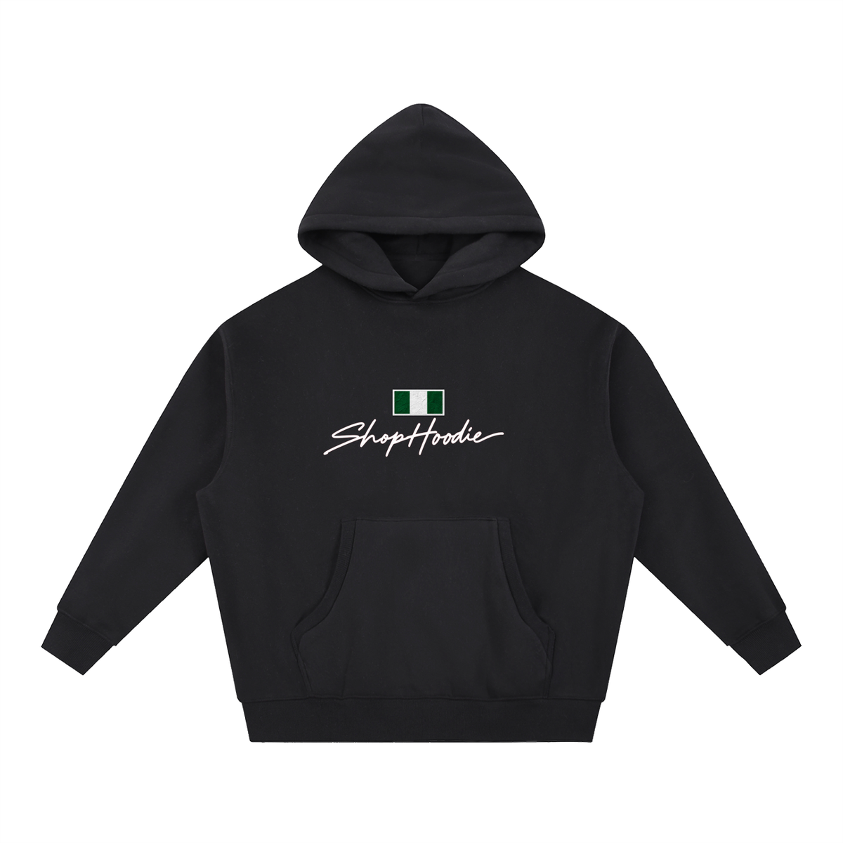 SHOPHOODIE® NIGERIA FLAG Complete Set — 345 GSM — oversized boxy fleece hoodie