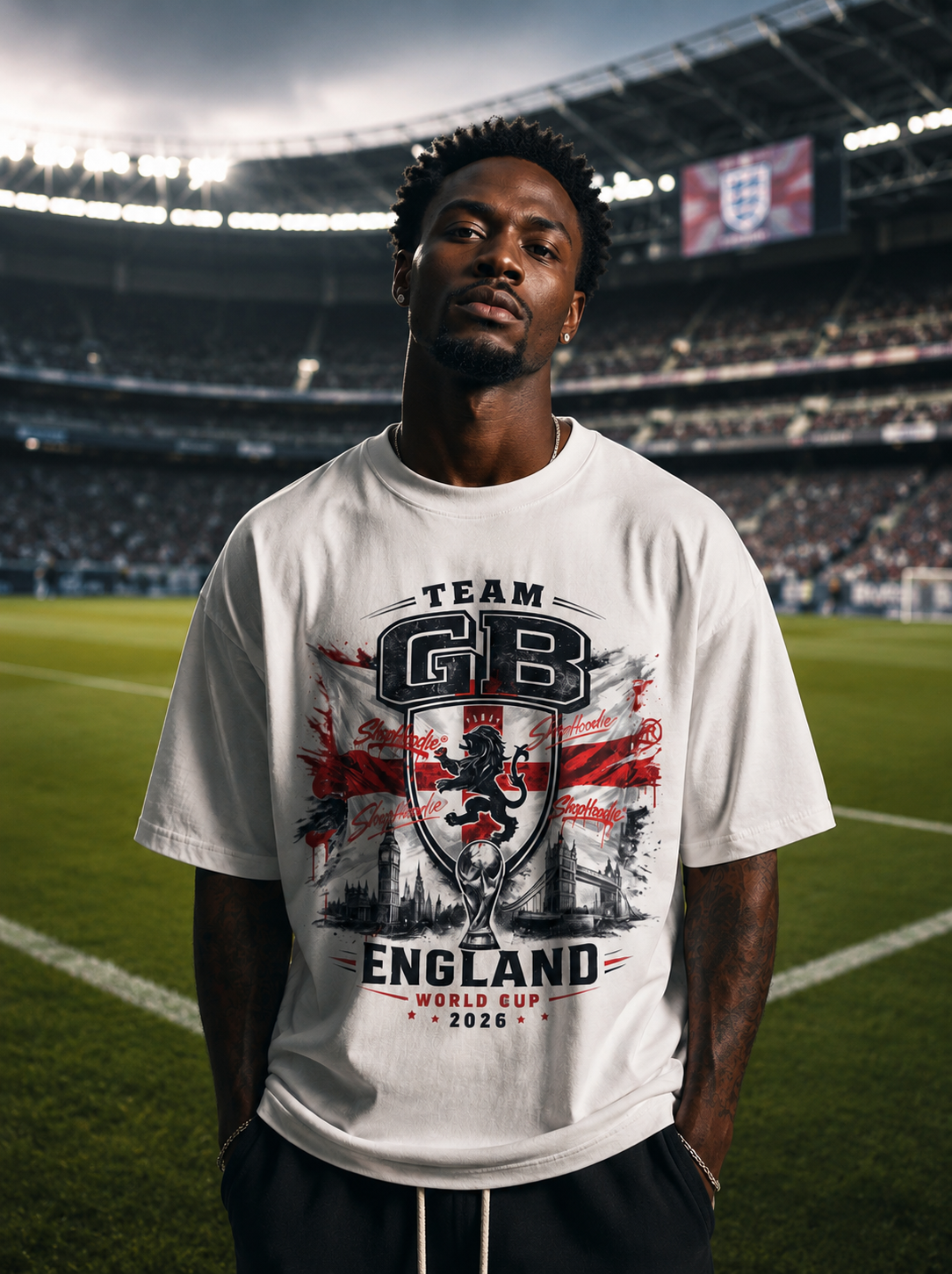 SHOPHOODIE® TEAM GB WORLD CUP 2026 BOXY OVERSIZED T-SHIRT