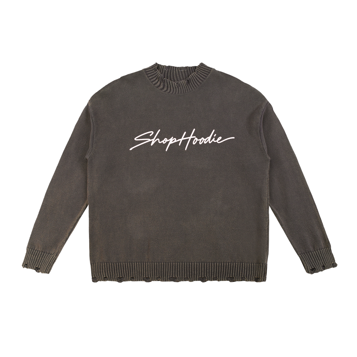 SHOPHOODIE® Vintage Wash Hand-Frayed Oversized Crewneck Sweatshirt — 425 GSM — product image 5