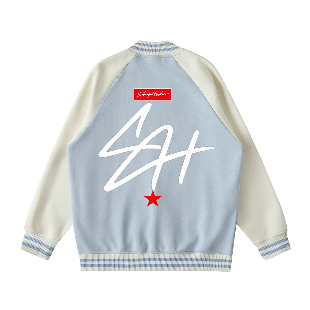 SHOPHOODIE® AVANT SH SIGNATURE Two-Tone Raglan Varsity Jacket – product image 6