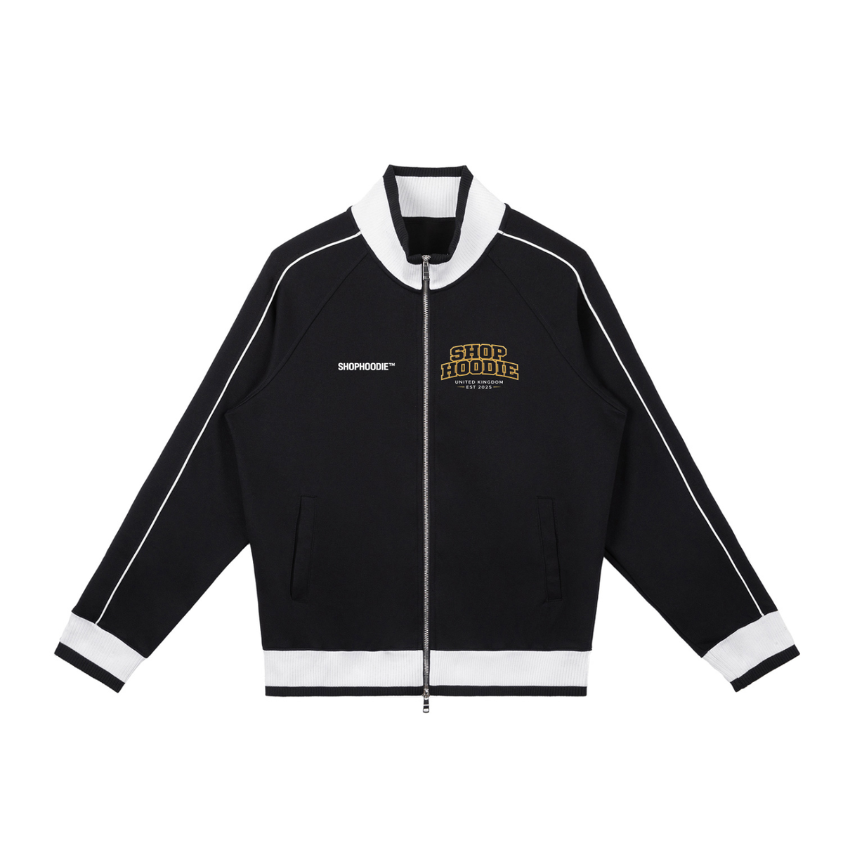 Color Block Raglan Sleeve Zip Track SH Gold Jacket