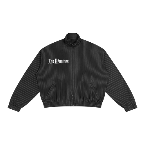 SHOPHOODIE LE REVOIRES Unisex Striped Full-Zip Track Jacket