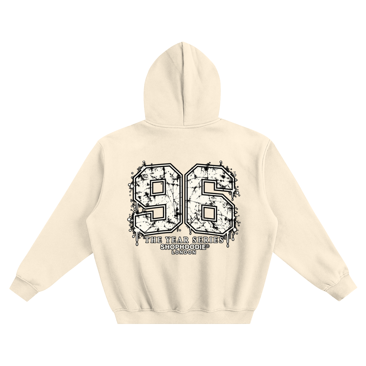 SHOPHOODIE® LONDON 96 Fleeced Boxy Hoodie — premium unisex streetwear — view 4