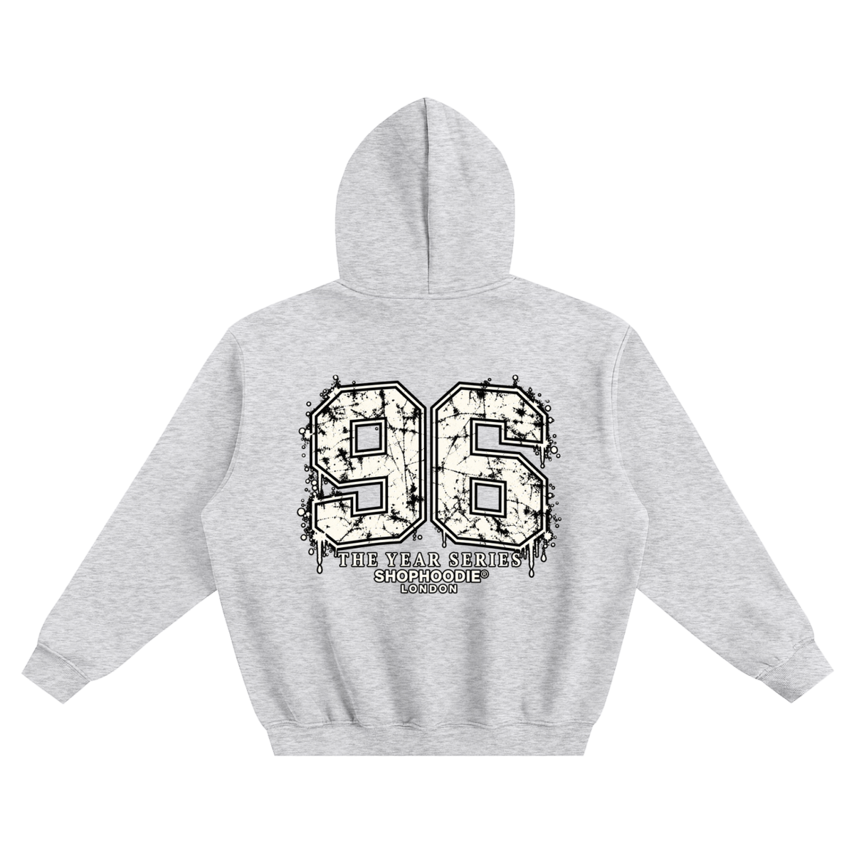 SHOPHOODIE® LONDON 96 Fleeced Boxy Hoodie — premium unisex streetwear — view 10