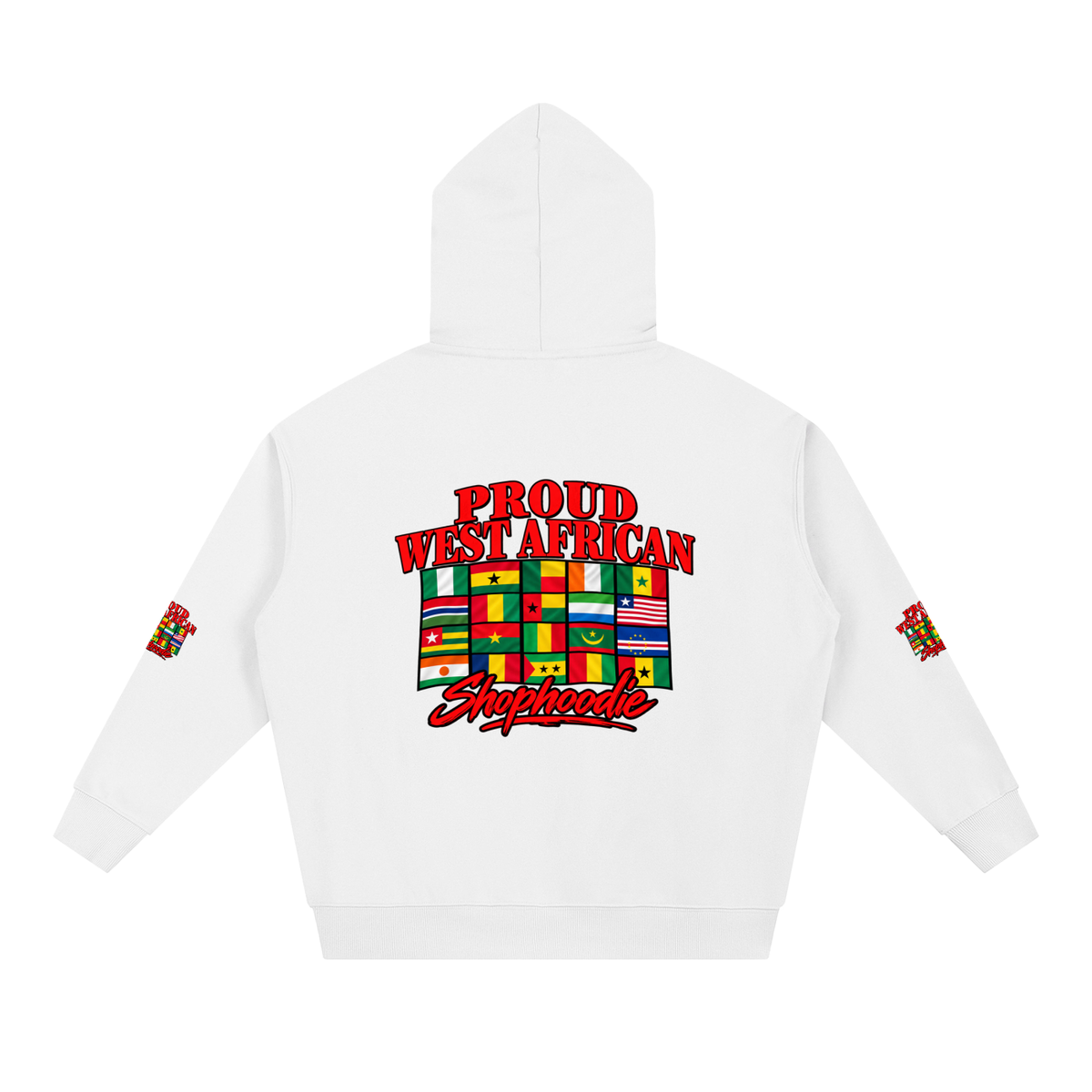 SHOPHOODIE® PROUD WEST AFRICAN heavyweight hoodie — 430 GSM oversized streetwear — product view 4