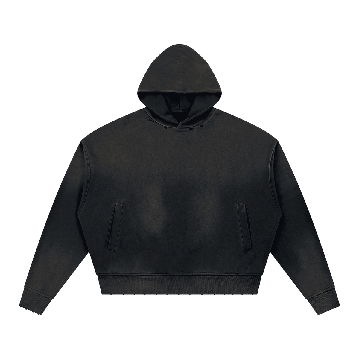 SHOPHOODIE® BLANK Sunfade Distressed Boxy Hoodie — 370 GSM