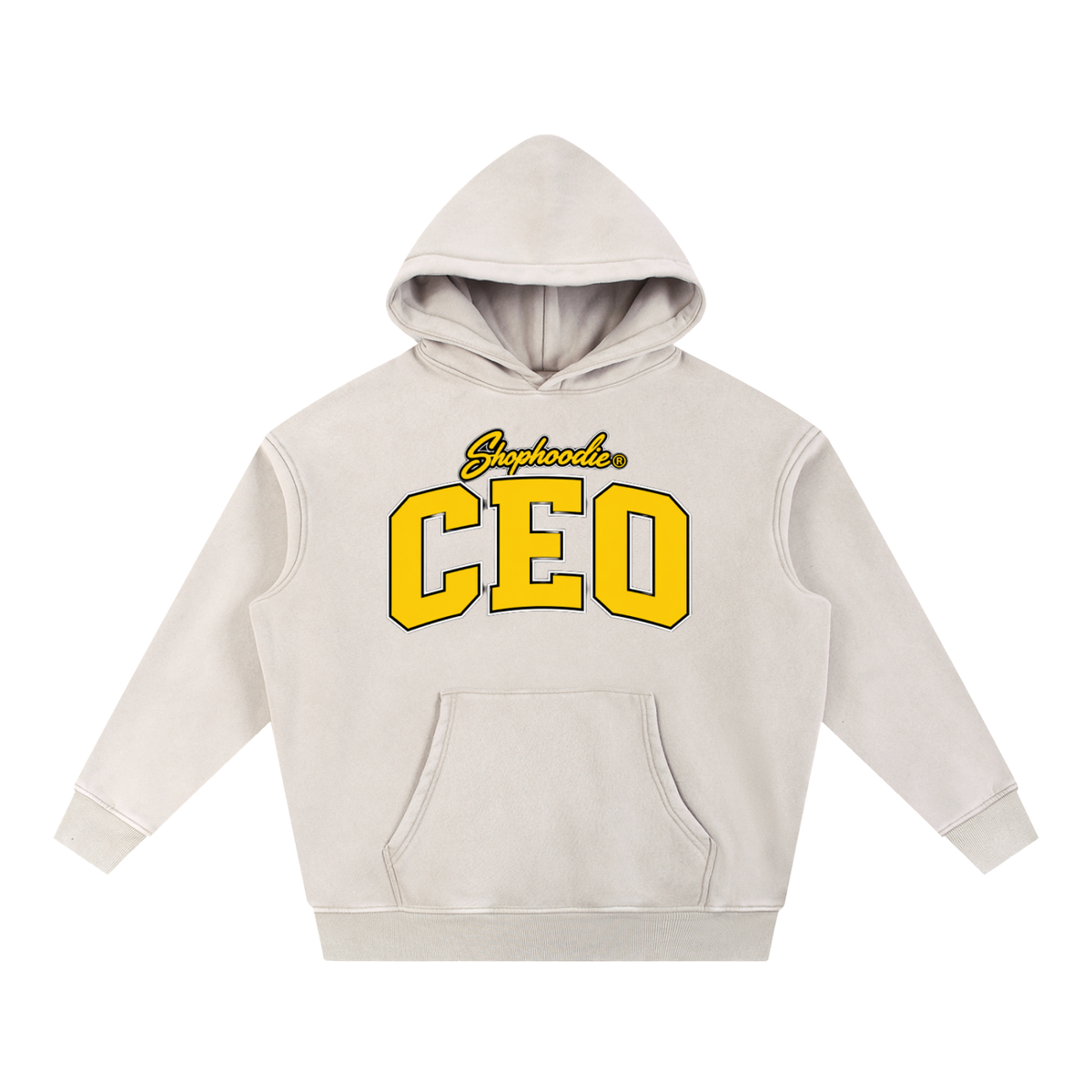 SHOPHOODIE® CEO unisex 355 GSM oversized washed fleece hoodie — product view 3