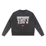 SHOPHOODIE® LONDON COORDINATE Mineral Wash Oversized Crewneck Sweatshirt — 285 GSM