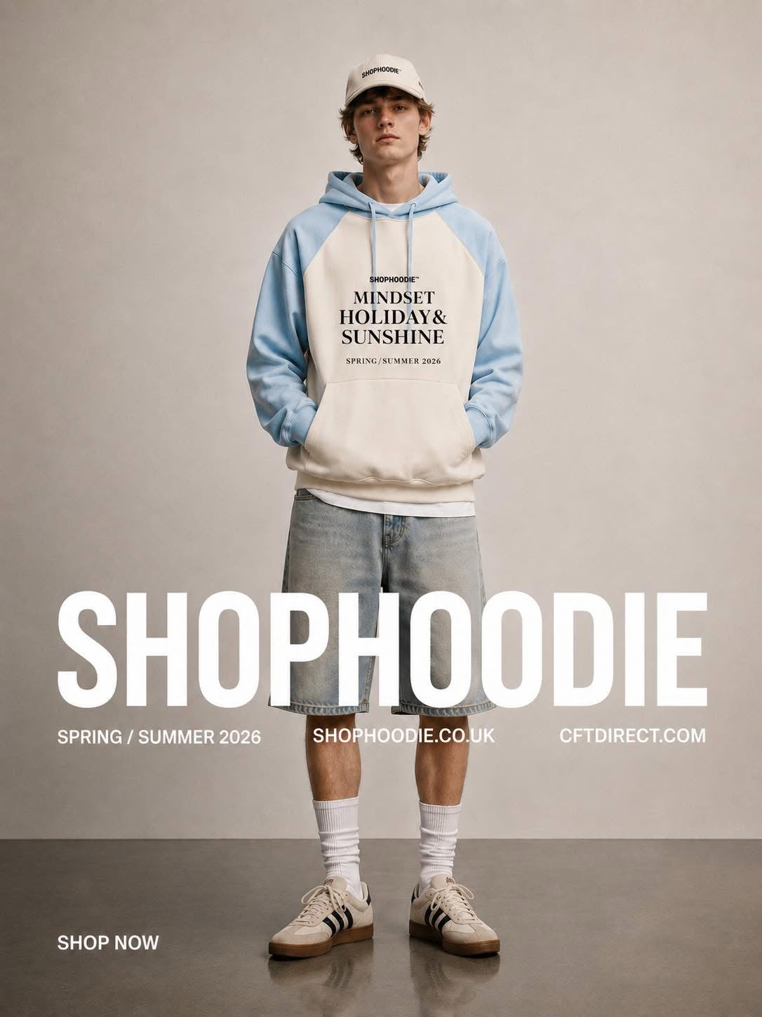 The SHOPHOODIE® Mindset Holiday & Sunshine Heavyweight Color-Block Raglan Hoodie — 380 GSM
