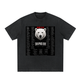 SHOPHOODIE POLAR BEAR PRESTIGE Heavyweight Vintage Washed Frayed T-Shirt