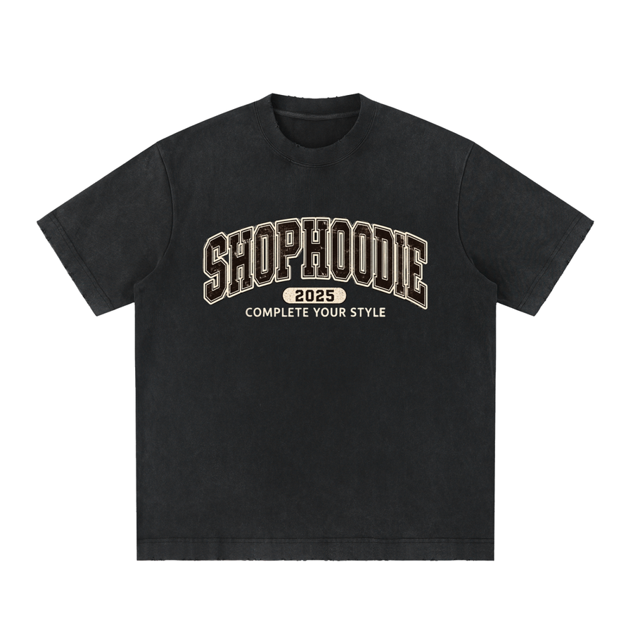 SHOPHOODIE® AVANT USA LIMITED Heavyweight Vintage Washed Frayed T-Shirt — 430 GSM