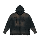 SHOPHOODIE DARK CROSS AVANT Distressed Zip HOODIE 760 GSM