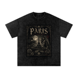 SHOPHOODIE® Paris Snow Washed Oversized Cotton T-Shirt
