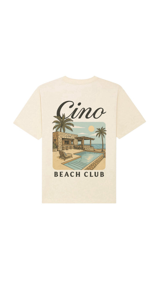 Beach Club T-Shirt | White/Beige