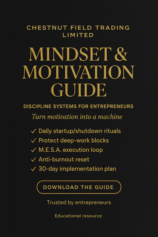 Mindset & Motivation Guide Discipline Systems for Entrepreneurs Chestnut Field Trading Limited
