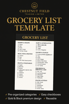 🛒 Branded Grocery List Template – Chestnut Field Trading Limited