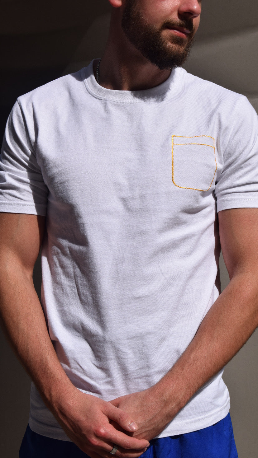Essential Plain T-Shirt | White/Gold