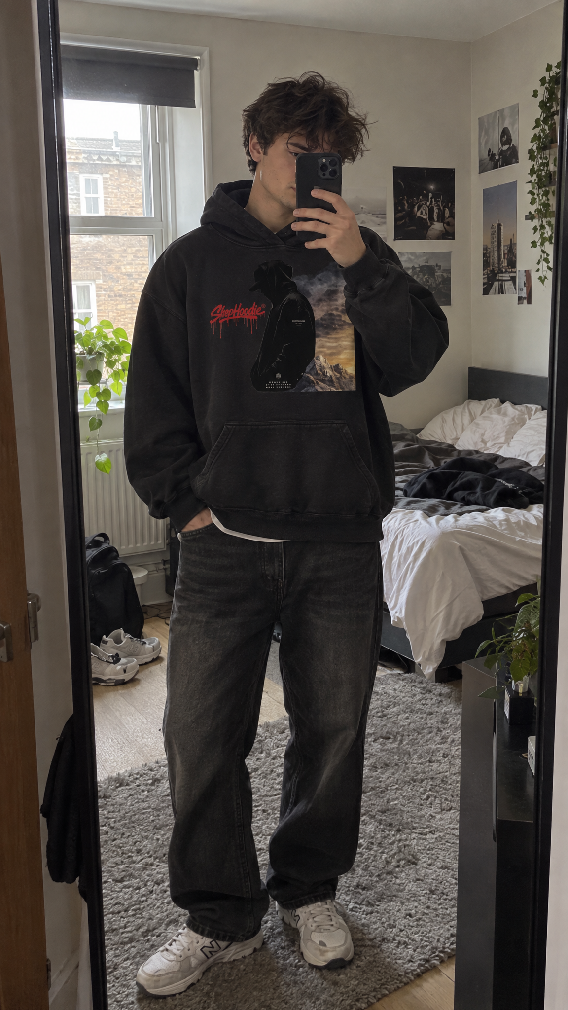 SHOPHOODIE® EAGLE VISION Heavyweight Sunfade Oversized Hoodie — 400 GSM