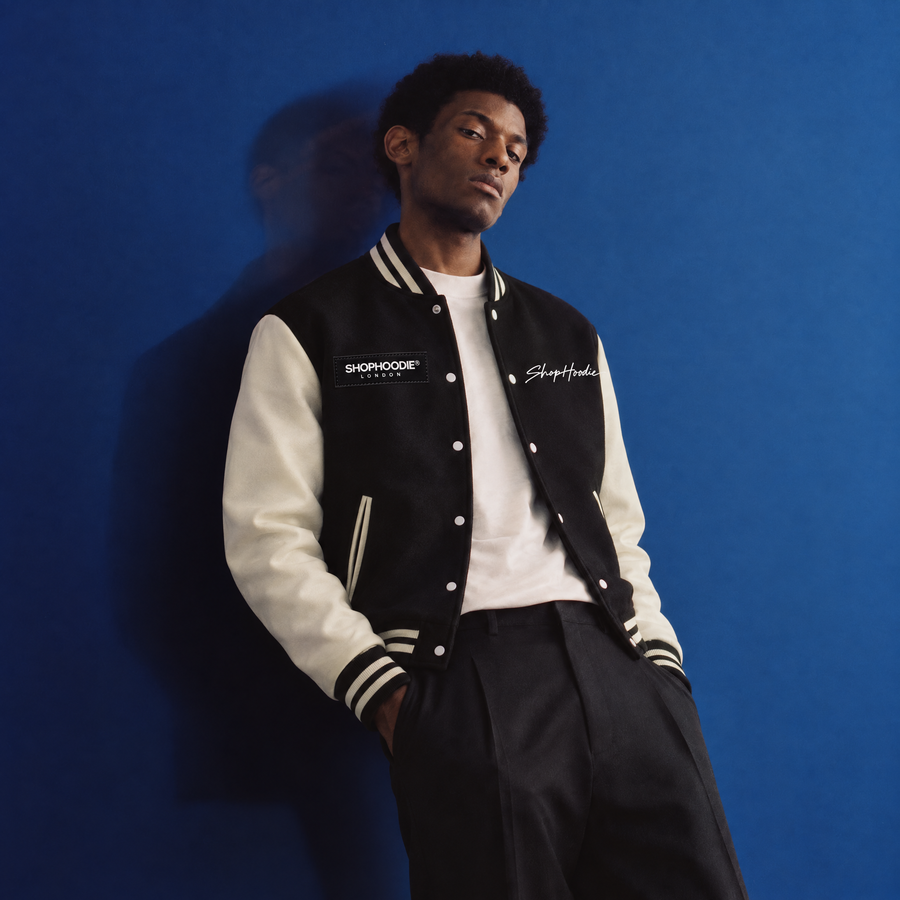 SHOPHOODIE® LONDON Two-Tone Fleeced Varsity Jacket — 380 GSM