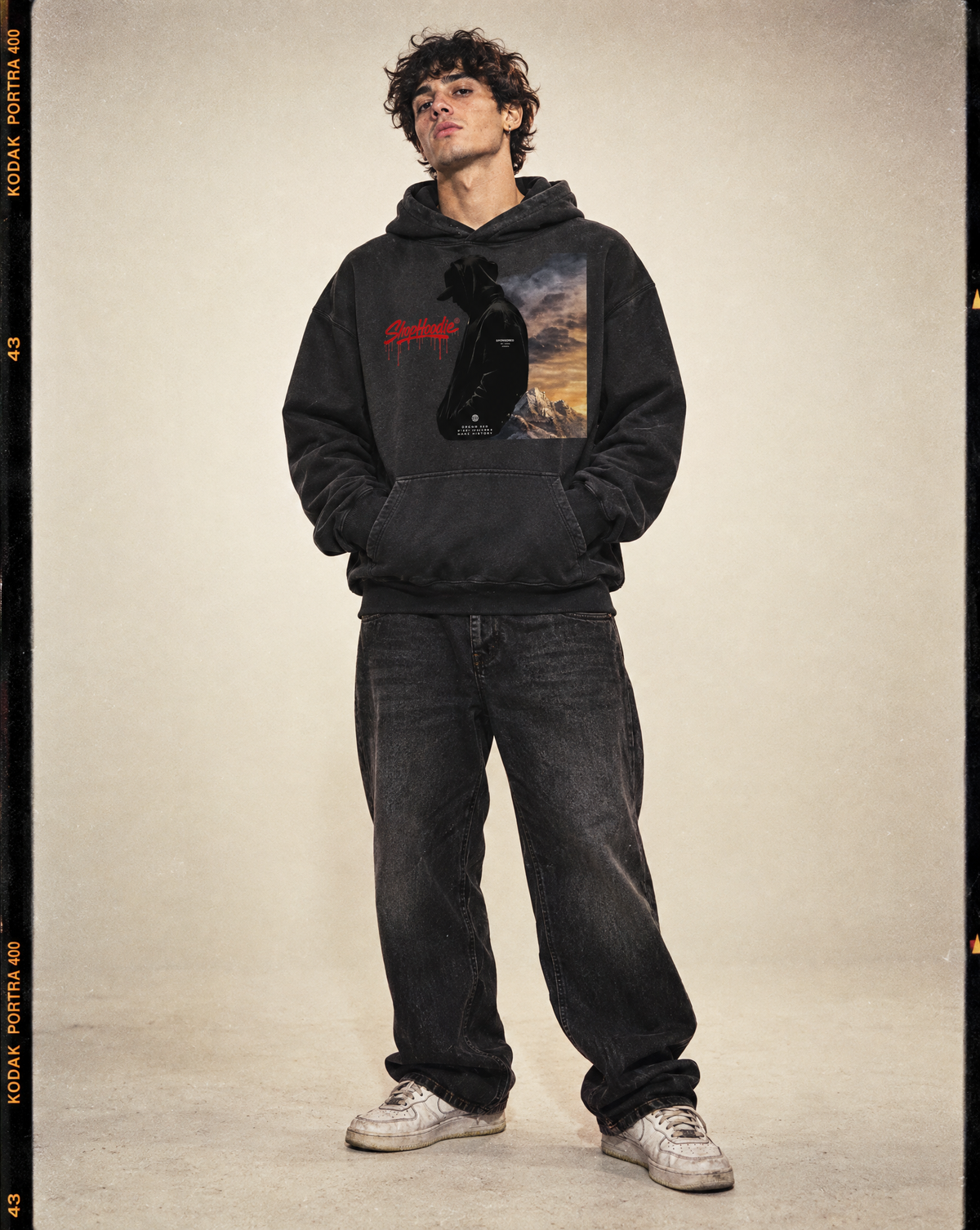 SHOPHOODIE® EAGLE VISION Heavyweight Sunfade Oversized Hoodie — 400 GSM